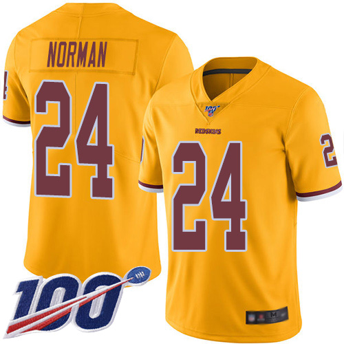 Washington Redskins Limited Gold Men Josh Norman Jersey NFL Football #24 100th Season Rush Vapor